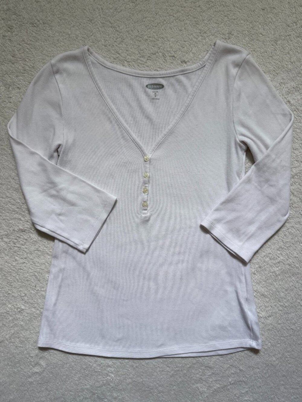 Old Navy Henley V-neck Top - White